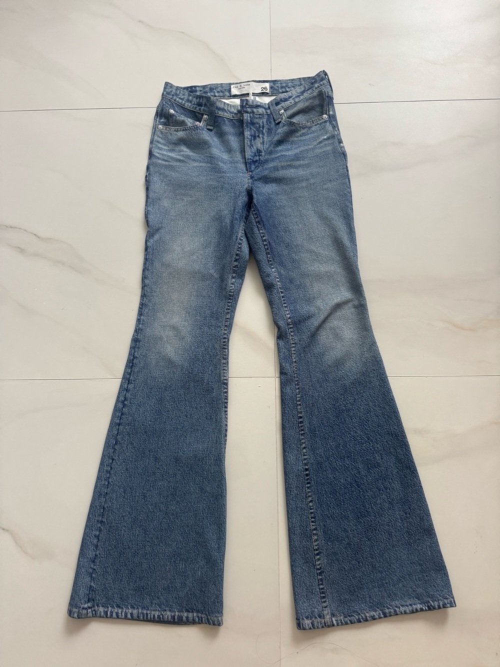 rag & bone Light Blue Flare Jeans